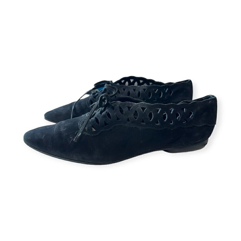 Vintage  French‎ Accessoire Diffusion Nubuck Lace up Flats, Size 38EU,